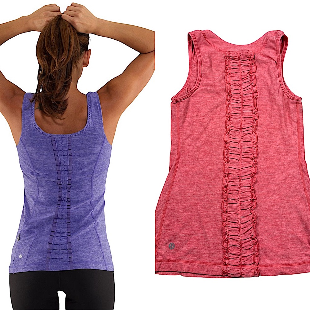 LULULEMON: Run Free Ruffle Back Tank in Watermelon Color -Size 6 - Picture 2 of 11